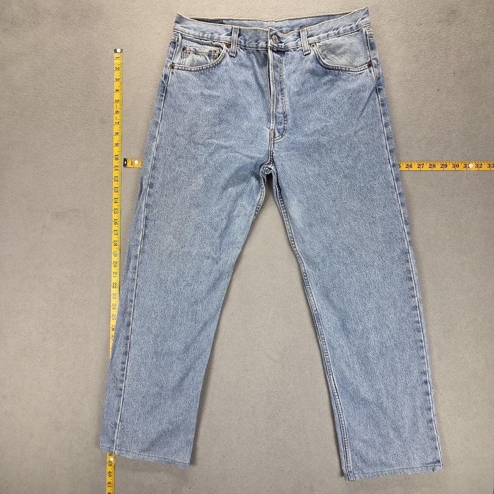 VTG Levis 501 Jeans Mens Blue Light Wash Made In USA Altered Hem Fits 33x29